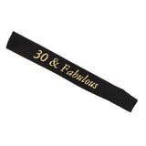 Max Gilding Gold Numbers Fabulous Satin Sash for Birthday Anniversary Black 30
