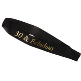 Max Gilding Gold Numbers Fabulous Satin Sash for Birthday Anniversary Black 30