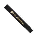 Max Gilding Gold Numbers Fabulous Satin Sash for Birthday Anniversary Black 30