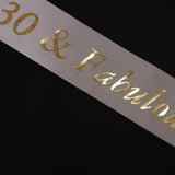 Max Gilding Gold Numbers Fabulous Satin Sash for Birthday Anniversary White 30