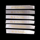 Max Gilding Gold Numbers Fabulous Satin Sash for Birthday Anniversary White 30