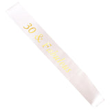Max Gilding Gold Numbers Fabulous Satin Sash for Birthday Anniversary White 30