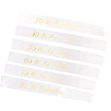 Max Gilding Gold Numbers Fabulous Satin Sash for Birthday Anniversary White 30