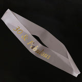 Max Gilding Gold Numbers Fabulous Satin Sash for Birthday Anniversary White 30