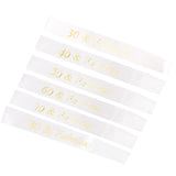 Max Gilding Gold Numbers Fabulous Satin Sash for Birthday Anniversary White 30