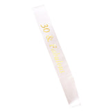 Max Gilding Gold Numbers Fabulous Satin Sash for Birthday Anniversary White 30