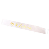 Max Gilding Gold Numbers Fabulous Satin Sash for Birthday Anniversary White 30