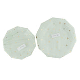 8pcs Gilding Star Paper Plate Disposable Party Cake Tray Mint Green 9 Inch