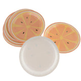 Max 8 Pieces Gilding Fruit Lemon Paper Plates Disposable Party Cake Tray Orange