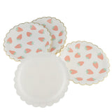 Max 8 Pieces Gilding Strawberry Paper Plates Disposable Party Cake Tray 7 Inch