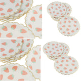Max 8 Pieces Gilding Strawberry Paper Plates Disposable Party Cake Tray 7 Inch