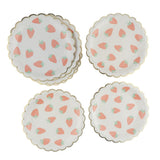 Max 8 Pieces Gilding Strawberry Paper Plates Disposable Party Cake Tray 7 Inch