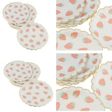 Max 8 Pieces Gilding Strawberry Paper Plates Disposable Party Cake Tray 7 Inch