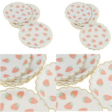 Max 8 Pieces Gilding Strawberry Paper Plates Disposable Party Cake Tray 7 Inch
