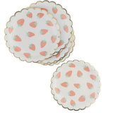 Max 8 Pieces Gilding Strawberry Paper Plates Disposable Party Cake Tray 7 Inch