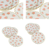 Max 8 Pieces Gilding Strawberry Paper Plates Disposable Party Cake Tray 7 Inch