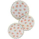 Max 8 Pieces Gilding Strawberry Paper Plates Disposable Party Cake Tray 7 Inch