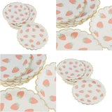 Max 8 Pieces Gilding Strawberry Paper Plates Disposable Party Cake Tray 7 Inch