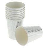Max 8pcs Paper Disposable Cups Birthday Wedding Party Table Decoration Silver