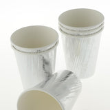 Max 8pcs Paper Disposable Cups Birthday Wedding Party Table Decoration Silver