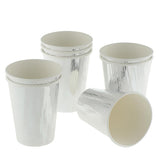 Max 8pcs Paper Disposable Cups Birthday Wedding Party Table Decoration Silver