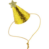 Max 6pcs Mini Glitter Birthday Cone Hat Headband Baby Birthday Costume Gold