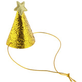 Max 6pcs Mini Glitter Birthday Cone Hat Headband Baby Birthday Costume Gold