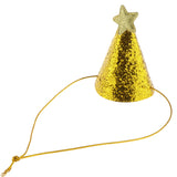 Max 6pcs Mini Glitter Birthday Cone Hat Headband Baby Birthday Costume Gold