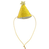 Max 6pcs Mini Glitter Birthday Cone Hat Headband Baby Birthday Costume Gold