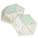 Max 8pcs Hexagon Paper Plates Disposable Wedding Birthday Party Tableware 26cm
