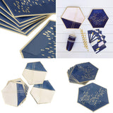 Maxbell 8 Pieces Hexagonal Disposable Paper Plate Tableware for Wedding Party 23cm