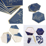 Maxbell 8 Pieces Hexagonal Disposable Paper Plate Tableware for Wedding Party 23cm