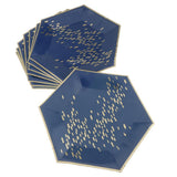 Maxbell 8 Pieces Hexagonal Disposable Paper Plate Tableware for Wedding Party 23cm