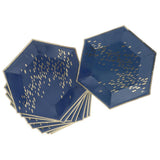 Maxbell 8 Pieces Hexagonal Disposable Paper Plate Tableware for Wedding Party 23cm