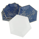 Maxbell 8 Pieces Hexagonal Disposable Paper Plate Tableware for Wedding Party 23cm