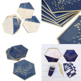 Maxbell 8 Pieces Hexagonal Disposable Paper Plate Tableware for Wedding Party 23cm