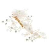 Maxbell Handmade Flower Manual Alloy Rhinestone Hairpin Women Golden Tiaras