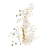 Maxbell Handmade Flower Manual Alloy Rhinestone Hairpin Women Golden Tiaras