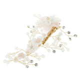 Maxbell Handmade Flower Manual Alloy Rhinestone Hairpin Women Golden Tiaras