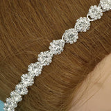 Maxbell Luxury Crystal Wedding Belts Rhinestone Bridal Sash Belly Chains Silver