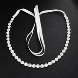 Maxbell Luxury Crystal Wedding Belts Rhinestone Bridal Sash Belly Chains Silver