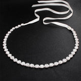 Maxbell Luxury Crystal Wedding Belts Rhinestone Bridal Sash Belly Chains Silver