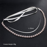 Maxbell Luxury Crystal Wedding Belts Rhinestone Bridal Sash Belly Chains Silver