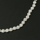 Maxbell Luxury Crystal Wedding Belts Rhinestone Bridal Sash Belly Chains Silver