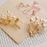 Max Charm Artificial Pearls Crystal Rhinestone Brooch Pin Jewelry Gift Deer