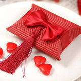 Max 12pcs Corrugated  Paper Pillow Candy Gift Box Wedding Favors  Red