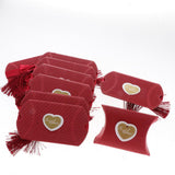 Max 12pcs Corrugated  Paper Pillow Candy Gift Box Wedding Favors  Red