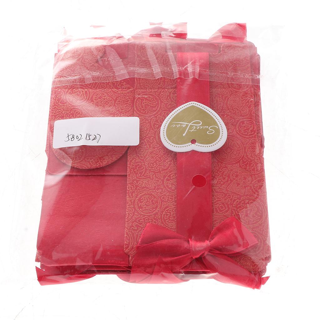 Max 12pcs Paper Candy Gift Box with Bowknot Wedding Party Gift Favors Red