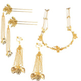 Max 5 Pieces Chinese Crown Tassel Earrings Hairpin Wedding Bridal Jewelry Set