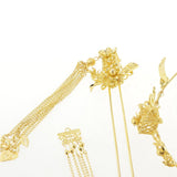 Max 5 Pieces Chinese Crown Tassel Earrings Hairpin Wedding Bridal Jewelry Set